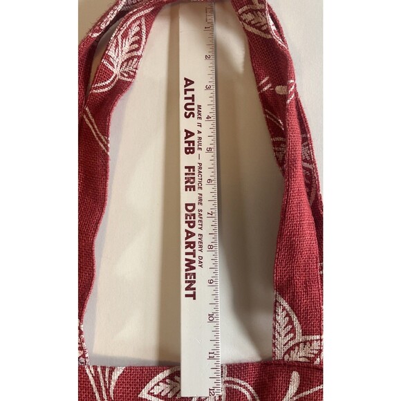 Buckhead Betties Bag 100% Jute Red White Large Tote Shopper Travel Beach Floral - Picture 5 of 8